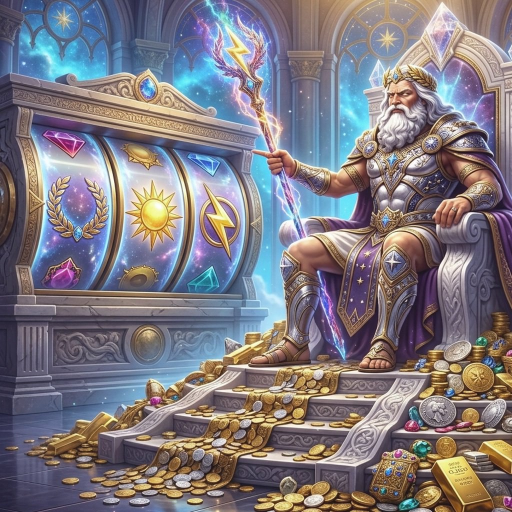 Menu hadiah Golden Empire dengan kartu hadiah pendaftaran dan hadiah absen harian